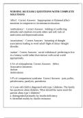 NURSING 102 EXAM 2 QUESTIONS WITH COMPLETE SOLUTIONS
