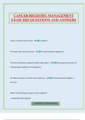 CANCER REGISTRY MANAGEMENT EXAM 2025 QUESTIONS AND ANSWERS