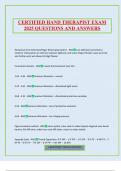 CERTIFIED HAND THERAPIST EXAM 2025 QUESTIONS AND ANSWERS