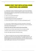 CARDIO POST TEST WITH ACTUAL EXAM QUESTIONS AND ANSWERS