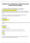 NURSING TEST 4 NP PRACTICE 1 WITH ACTUAL EXAM QUESTIONS AND ANSWERS