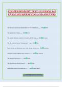 COOPER HISTORY TEST 13 LESSON 145 EXAM 2025 QUESTIONS AND ANSWERS