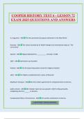 COOPER HISTORY TEST 6 - LESSON 72 EXAM 2025 QUESTIONS AND ANSWERS