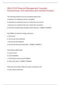 WGU C214 Financial Management Concepts Practice Exam 152 Questions with Verified Answers&comma;100&percnt;CORRECT