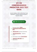 ATI RN Comprehensive Predictor 2025 Test Bank &lpar;Latest Syllabus 2025-2026&rpar; Real Exam Questions &vert; Verified Model Answers &vert; Question Bank