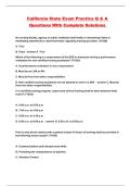 California State Exam Practice Q & A Questions With Complete Solutions 