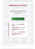Nurs 5315 UTA exam 1 &lpar;Latest Syllabus 2025-2026&rpar; Real Exam Questions &vert; Verified Model Answers &vert; Question Bank