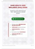 D440 HEALTH AND WELLNESS &lpar;EAQ&rpar; EXAM &lpar;Updated for 2026&sol;2027&rpar; Real Exam Pack &ndash; Questions & Verified Answers