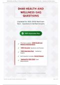 D440 Health and Wellness EAQ Questions &lpar;Updated for 2026&sol;2027&rpar; Real Exam Pack &ndash; Questions & Verified Answers