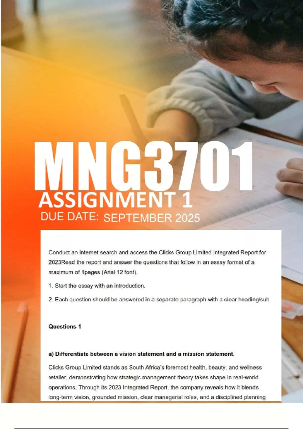 MNG3701 Assignment 1 2025 - Distinction Guaranteed _UNISA - MNG3701 ...