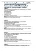 Test Bank for Nursing Research in Canada &vert; 200&plus; Verified Exam Questions & Answers with Rationales &vert; Latest 2025&sol;2026 Nursing Study Resource for Canadian Nursing Students