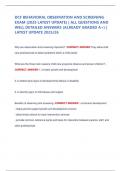 DCF BEHAVIORAL OBSERVATION AND SCREENING EXAM &lpar;2025 LATEST UPDATE&rpar; &vert; ALL QUESTIONS AND WELL DETAILED ANSWERS &lpar;ALREADY GRADED A&plus;&rpar; &vert; LATEST UPDATE 2025&sol;26