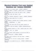 Maryland Asbestos Final exam Updated Questions and  Answers 2025&sol;2026 