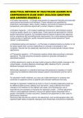 ANALYTICAL METHODS OF HEALTHCARE LEADERS D514 COMPREHENSIVE EXAM SHEET 2025&sol;2026 QUESTIONS AND ANSWERS GRADED A&plus;