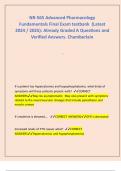 NR-565 Advanced Pharmacology Fundamentals Final Exam testbank  &lpar;Latest 2024 &sol; 2025&rpar;&colon; Already Graded A Questions and Verified Answers&period; Chamberlain