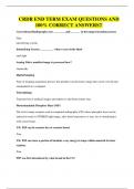 CRDR  EXAM QUESTIONS AND 100&percnt; CORRECT ANSWERS