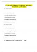 CRDR  EXAM QUESTIONS AND 100&percnt; CORRECT ANSWERS