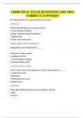 CRDR  EXAM QUESTIONS AND 100&percnt; CORRECT ANSWERS