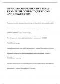 NURS 215&colon; COMPREHENSIVE FINAL EXAM WITH CORRECT QUESTIONS AND ANSWERS 2025