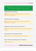 Radiographic Positioning and Procedures  Test Bank Questions and Correct  Answers&sol; Latest Update &sol; Already Graded