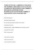 NURS 215 EXAM 1 &lpar;ARIZONA COLLEGE OF NURSING &rpar;2024-2025 ACTUAL EXAM COMPLETE QUESTIONS AND CORRECT DETAILED ANSWERS WITH RATIONALES EXAM WITH CORRECT QUESTIONS AND ANSWERS 2025