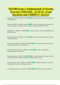 NSG300 Exam 1&colon; Fundamentals of Nursing  Overview UPDATED   ACTUAL  Exam  Questions and CORRECT Answers