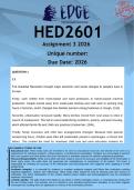 HED2601 Assignment 3 &lpar;ANSWERS&rpar; 2026 - DISTINCTION GUARANTEED