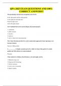 QPA  EXAM QUESTIONS AND 100&percnt; CORRECT ANSWERS