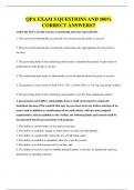 QPA  EXAM QUESTIONS AND 100&percnt; CORRECT ANSWERS