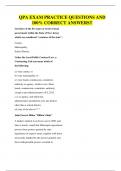 QPA  EXAM QUESTIONS AND 100&percnt; CORRECT ANSWERS