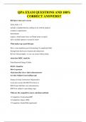 QPA  EXAM QUESTIONS AND 100&percnt; CORRECT ANSWERS