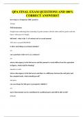 BUNDLE OF QPA EXAMS ALL WITH  QUESTIONS AND 100&percnt; CORRECT ANSWERS