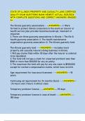 STATE OF ILLINOIS PROPERTY AND CASUALTY LAWS CERTIFIED  QUALITY EXAM QUESTIONS BANK NEWEST ACTUAL 2025&sol;2026  WITH COMPLETE QUESTIONS AND CORRECT ANSWERS GRADED  A&plus;
