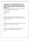 CDFM Module 3 2025 COMPREHENSIVE EXAM QUESTIONS WITH DETAILED VERIFIED AND 100&percnt; CORRECT ANSWERS BRAND NEW EXAM ALREADY GRADED A&plus;&excl;&excl;