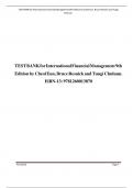 Test Bank for International Financial Management 9th Edition