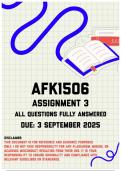 AFK1506 Assignment 3 Memo &vert; Due 3 September 2025