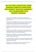 AIC 302 FINAL EXAM STUDY GUIDE  2025&sol;2026 COMPLETE QUESTIONS  AND CORRECT DETAILED ANSWERS &vert;&vert;  100&percnt; GUARANTEED PASS  <RECENT VERSION> 