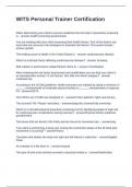 WITS Personal Trainer Certification Questions and Answers