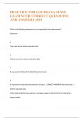 PRACTICE FOR LOUISIANA STATE EXAM WITH CORRECT QUESTIONS AND ANSWERS 2025