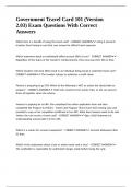 Government Travel Card 101 &lpar;Version 2&period;03&rpar; Exam Questions With Correct Answers&period;