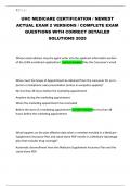 UHC MEDICARE CERTIFICATION &sol; NEWEST ACTUAL EXAM 2 VERSIONS &sol; COMPLETE EXAM QUESTIONS WITH CORRECT DETAILED SOLUTIONS 2025