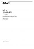 AQA A-Level Economics 7136&sol;1 Paper 1 &vert; Markets & Market Failure Mark Scheme &sol; Study Resource