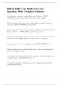 Illinois Field Crop Applicators Test Questions With Complete Solutions 