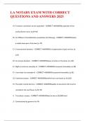 LA NOTARY EXAM WITH CORRECT QUESTIONS AND ANSWERS 2025