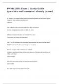 PNVN 1350&colon; Exam 1 Study Guide questions well answered already passed
