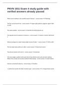 PNVN 1811 Exam 4 study guide with verified answers already passed