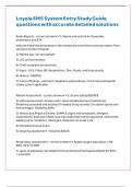Loyola EMS System Entry Study Guide questions with accurate detailed solutions