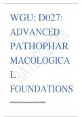 WGU D027 Advanced Pathopharmacological Foundations &ndash; Exam Preparation Material