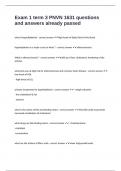 Exam 1 term 3 PNVN 1631 questions and answers already passed
