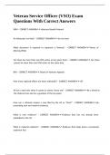 Veteran Service Officer &lpar;VSO&rpar; Exam Questions With Correct Answers&period;
